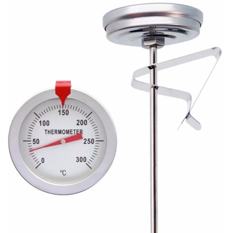 Thermomètre de Four Professionnel en Acier Inoxydable avec Longue sonde de température (30 cm), pièce de Rechange pour Four à Pizza, Four à Bois, Four en Pierre, Barbecue