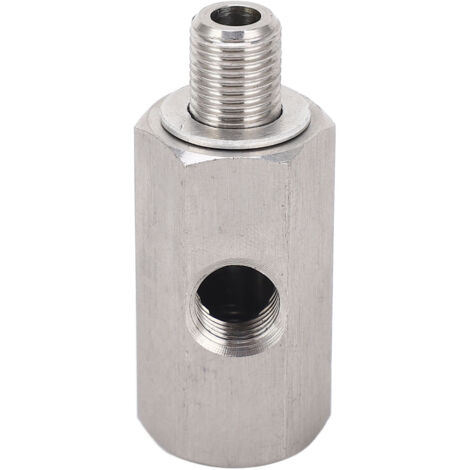 Jeffergarden Capteur de pression d'huile M10x1.0, adaptateur en T vers M10, jauge de ligne d'alimentation Turbo, en acier inoxydable (1/4)