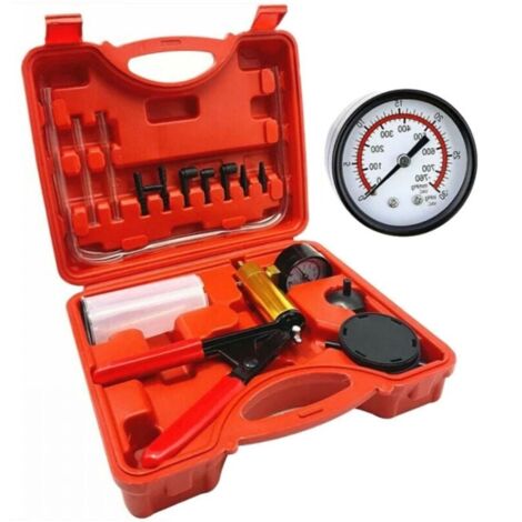 Kit Pompe a Vide Purge Liquide de Frein Vidange Manuelle Moto Voiture, Outil de Testeur de Pompe Pression et Dpression Purgeur Liquide de Frein et Embrayag avec Adaptateurs Automobile
