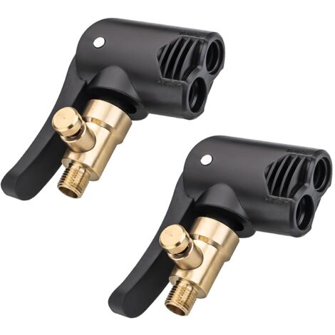 Lot de 2 adaptateurs de valve de voiture - Adaptateur de valve française - Adaptateur de valve française sur voiture - Adaptateur de valve française pour voiture - Moto - Gonfleur de pneu (1/4)