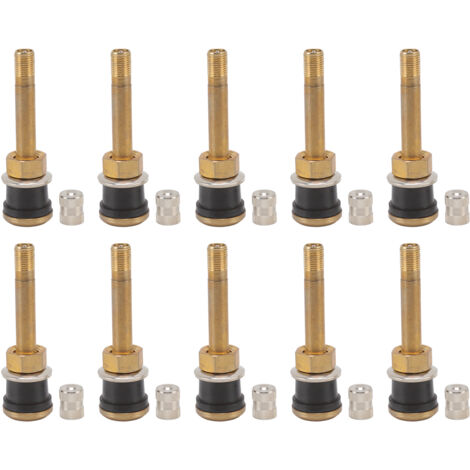Jeffergarden Tiges de Valve droites en laiton, pince robuste dans le noyau de Valve de pneu de camion sans chambre à air 10 pièces