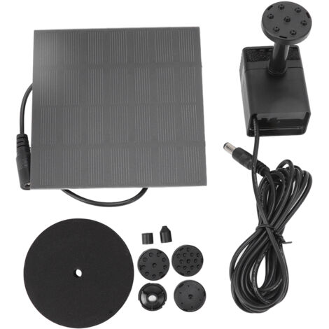 Jeffergarden Kit de pompe à eau solaire bricolage pompe de fontaine d'eau à énergie solaire écologique avec 6 buses pour aquarium de jardin de bain d'oiseau
