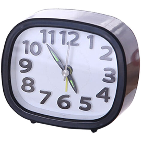 Jeffergarden Mini réveil Simple, 1 pièce, horloge de bureau silencieuse pour décoration de chevet de la maison (carré noir)