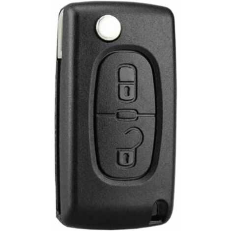 2 Boutons Coque Clé Compatible CE0523 clé à Rabat Pliable pour Peugeot 207 307 308 407 408 3008 5008 Citroen C2 C3 C4 C5 C6 C8 (2 Boutons, CE0523)