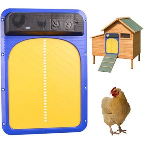 Porte de poulailler Automatique Porte de poulailler à Induction étanche avec capteur de lumière Alimenté par Batterie Volet Poulet Automatique Ouvre-Porte Automatique Coop pour Ferme