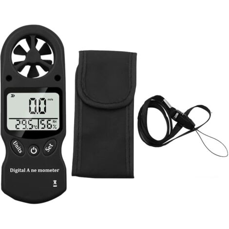 Hygromètre, Thermomètre à effet de serre, Thermomètre de jardin, anémomètre numérique LCD affichage Vent Speed Speed Compteur Température Humidité Compteur Noir (1/5)