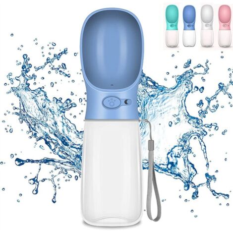 Bouteille d'eau pour Chien 550ml. Anti-Fuite Portable Gourde pour Chien sans BPA. Distributeur d'eau Portable Voyage Gourde avec Bouton Lock pour Chien Chiot Chat Animaux de Compagnie (1/5)
