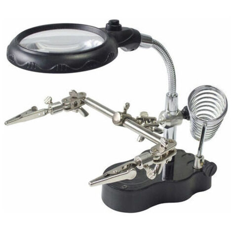 Loupe A Led, Avec Bras A Fixation Sur Pied, Noir (1/5)