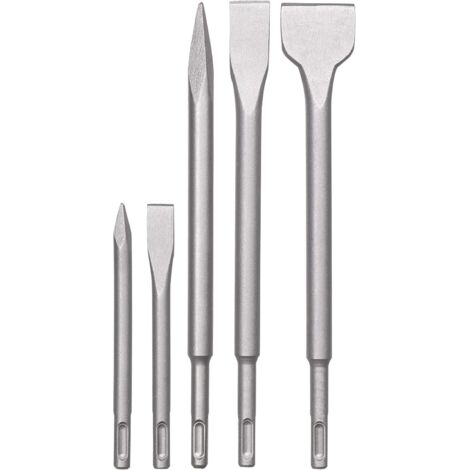 SDS-Plus Jeu de burins marteau, jeu de 5 burins pour la pierre et le béton dans un coffret en plastique (1/3)