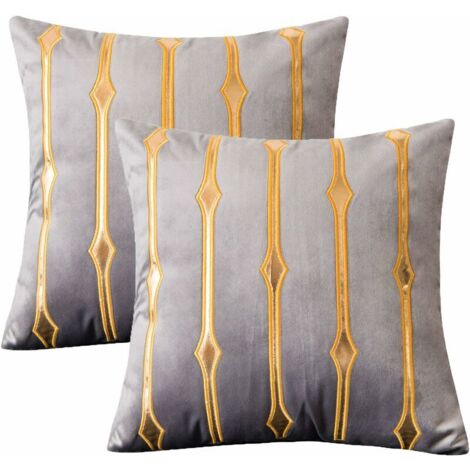 Housse de coussin décorative en velours avec fermeture éclair dissimulée, 45 x 45 cm (Tangjin) (1/5)