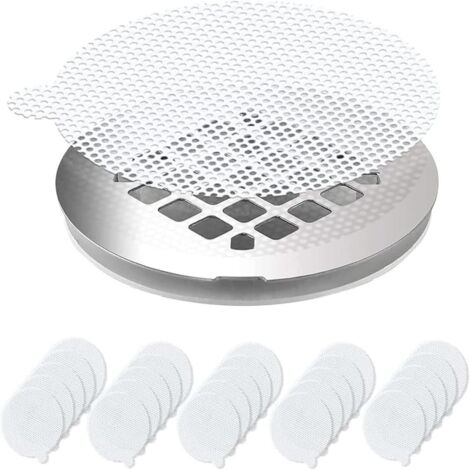 25 pièces filet de piège à cheveux autocollants jetables attrape-cheveux douche vidange attrape-cheveux net autocollants pour cuisine salle de bain baignoire ronde, Ensoleillé