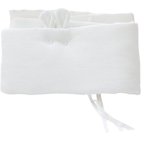 Memkey – Tour de lit bébé 200 cm – Coussin rembourré en coton 100% – Oreilles de lapin mignon – Antiallergique et facile à nettoyer
