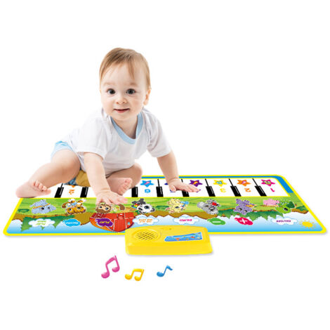 Tapis d'instruments pour enfants Tapis de musique Tapis de piano animal Tapis vert pour pédale de bébé (1/4)