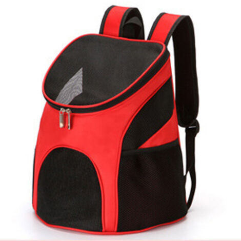 Ensoleille – Sac de transport pour chien rouge 30x25x35cm – Polyester durable – Conception ergonomique avec maille pour circulation d'air