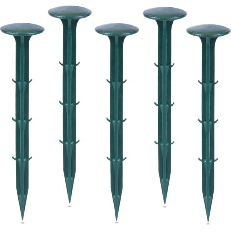Plastique Piquets de Fixation de Jardin,pour Jardin pour la Fixation des Tissus Anti Mauvaises Herbes Protection Contre Les UV (100 pièces, Vert)