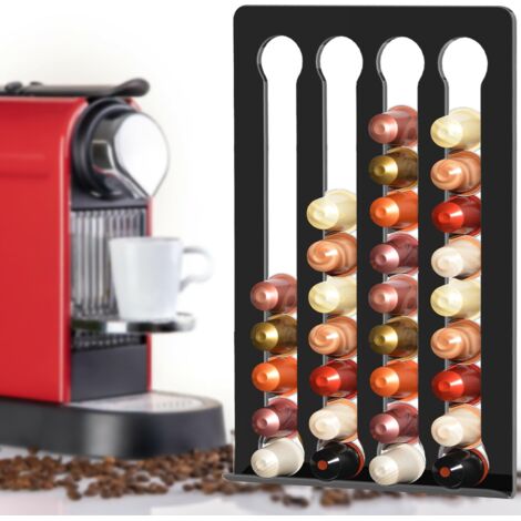 Porte-capsules de café magnétique, spécialement conçu pour les capsules de café de 3,7 cm, peut contenir 40 capsules, boîte de rangement parfaite pour les petites cuisines et appartements. (1/5)