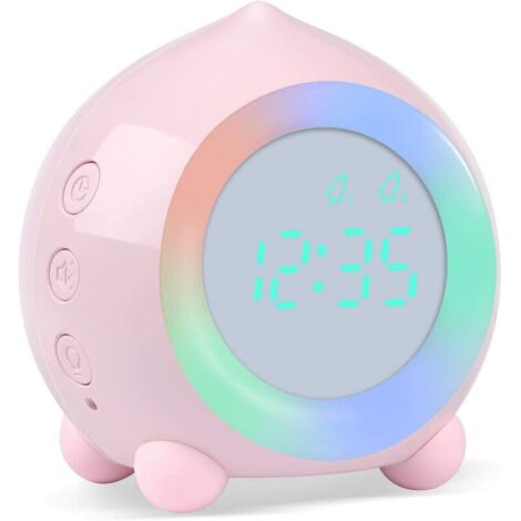 Réveil Enfant Lumineux LED Numerique Lampe Réveil Veilleuse Fille Garcons Jour Nuit Enfant Volume Réglable Snooze Réveil en USB Charge