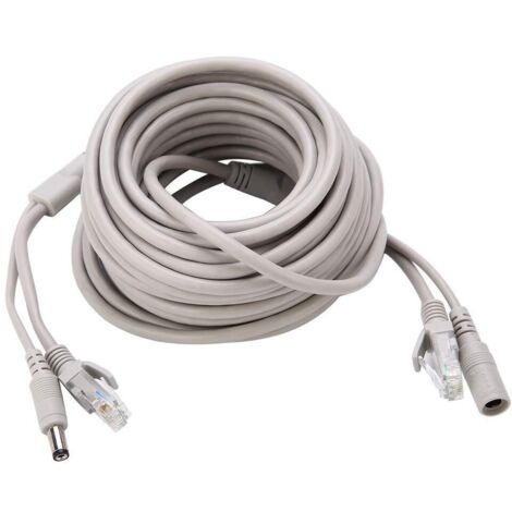 Memkey – Câble de vidéosurveillance 15M – Câble Cat-5 avec connecteur RJ45 – Alimentation 2,1 mm – Compatible caméras IP et systèmes NVR (1/5)