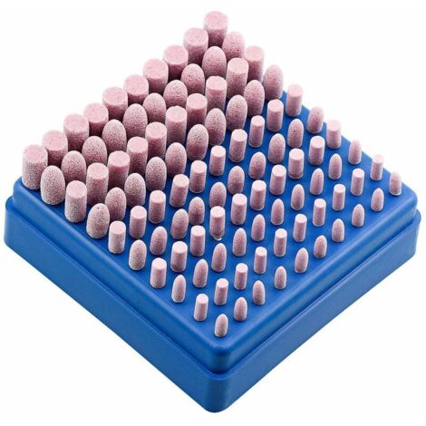 Ensemble de 100 pierres de polissage à embouts ronds et coniques pour outils rotatifs Dremel Tige de 3 mm (1/5)