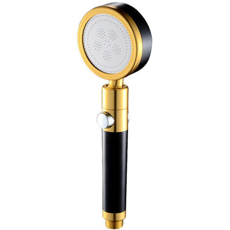 Pommeau de Douche Pommeau Douche Anti Calcaire, Douchette à Haute Pression avec Shower Head de Massage Filtrant, Arrêt de L'eau à Une Clé- Noir Mat (1/4)