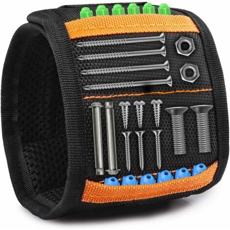 Bracelet Magnetique Homme Bricolage RéGlable Super Puissants Bracelet pour Vis de Retenue, Ciseaux, Petit Porte-Outils, Petits Cadeaux pour Hommes, Papa, Mari (1/5)