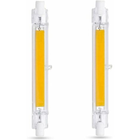 Ampoule LED R7S 118mm 10W Blanc Chaud 3000K, 1000LM, Équivalent Lampe Halogène R7S J118 80W 100W, Non-dimmable, Ampoule R7S 118mm Slim COB LED pour Applique Murale/Lampadaire, lot de 2 [Classe énergét