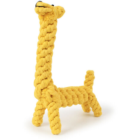 Corde en coton tressé - Girafe tressée, résistante aux morsures, dentition, nœuds multiples Jouets pour animaux de compagnie(2 pièces) (1/5)