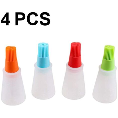 4 Pcs Silicone Huile Bouteille Brosse Bbq / pâtisserie Basting Brushes, silicone Cooking Grill Barbecue Cuisson Pâtisserie Huile / mie (1/5)