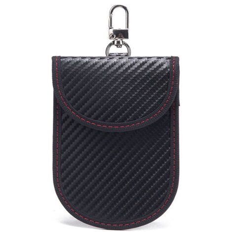Etui Anti RFID Clé Voiture Signal Blocage Faraday Pochette Sac, Lot de 2 Pochettes Blocage Signal RFID pour Clé Voiture, Étui de Protection Anti RFID en Fibre de Carbone (1/5)