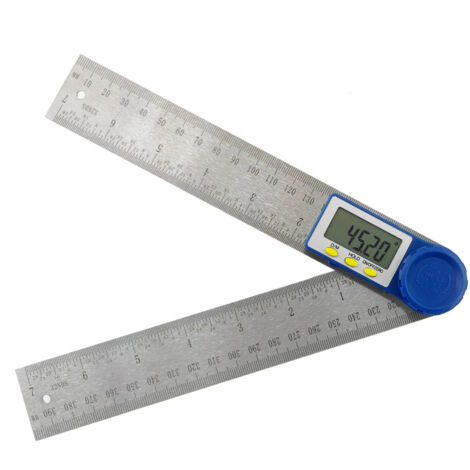 Rapporteur d'Angle Numerique,Règle d'Angle Inoxydable pour Menuisier et Fausse Equerre ,Plage de Mesure 360°,Règle en Acier pour Travaux de Bois pour de Bricolage,Artisanat et Bricoleurs (1/5)