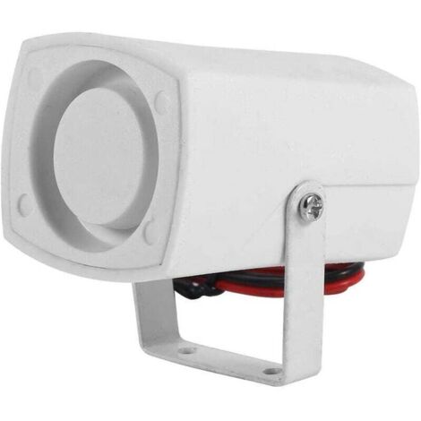 Sirène d'alarme Filaire Mini Siren Horn Haut-Parleur D'avertissement Alarme Corne Sirène Fort Maison Sécurité du Système D'alarme Sonore avec Soutien 110dB 12V pour Home Office Shop Garage Sécurité