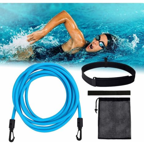 Résistance Elastique de Nage, 4M Réglable Elastique de Nage Piscine, Entraînement Ceinture de Natation, Elastique Natation pour Adultes et Enfants, Utilisation Professionnelle, Amatrice ou Récréative