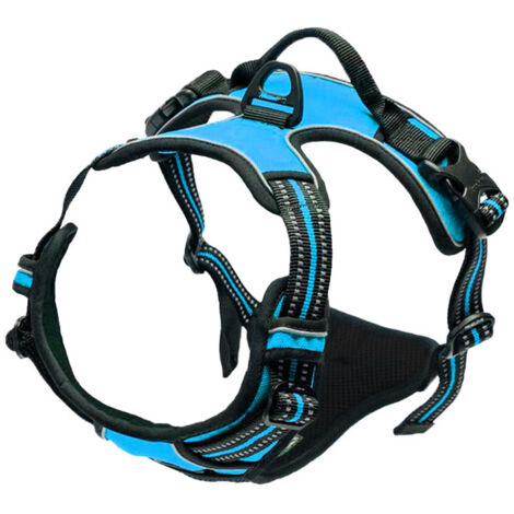 Ensoleille – Harnais anti-traction pour chien réfléchissant – Taille M pour 7-18 kg – Tissu Oxford respirant – Boucle en aluminium durable
