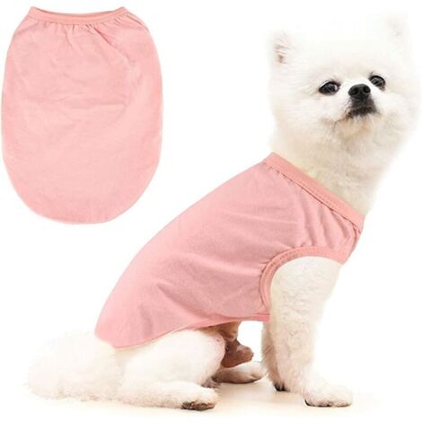 Chien Gilet T-Shirt.Chemise à Capuche Chemise de Débardeur de Chiot Habillement pour Petit Chiens Moyens Chats Peluche Yorkie Chats Chaton Rose Gris