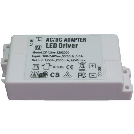 Alimentation Led 12v, Transformateur Led 24w Ac 220v À 12v Dc 2.0a Transfo Led, Tension Constante Adaptateur Convertisseur Led Driver, Pour Bandes Led Et Ampoule Led Mr16 G4 Mr11 (Pack De 1)