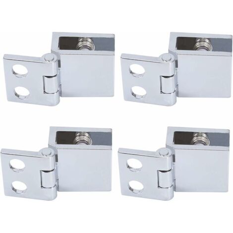 4 pcs Charnière En Verre Clip Pince Pinces Charnière De Porte En Verre Installation Facile Support En Verre Durable Meubles Charnière De Porte En Verre Pinces En Verre pour Portes En Verre Vitrines Po (1/5)