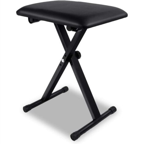 Banquette Piano Réglable Style-X Banc de Piano Noir Hauteur Ajustable PU Acier (1/5)