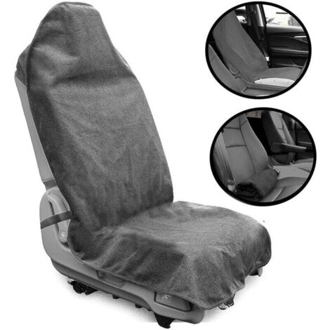 Housse de Siege Avant Voiture Universelle, Imperméable, Antidérapante et Absorbant Sueur, Lavable en Machine Fait de Serviette Confortable, Couvre/Protection Siege Auto Idéales pour Fitness (1/5)