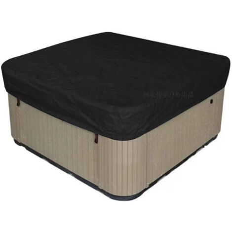 Housse de Protection pour Bain à Remous de Jardin, Couverture De Spa en Tissu Polyester 190T, Imperméable Anti-poussière Anti-UV,231x231x30cm, (Noir) (1/5)