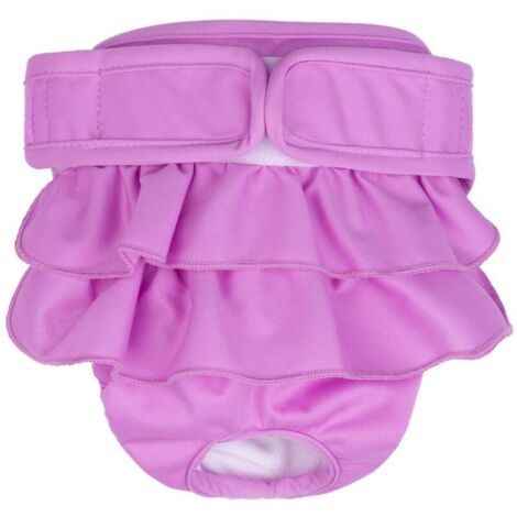 Couche pour Chien,Lot de 1 Couches Chien Lavable Couches réutilisables pour Chien Lavables Culotte pour Chien Femelle Serviettes Hygiéniques de Chien pour Différents Types de Chiens(Violet, S) (1/5)