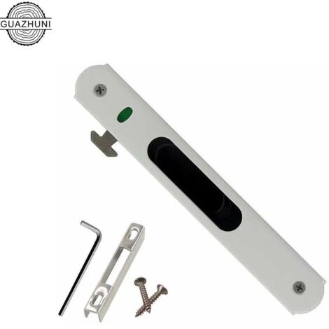 Serrure de porte coulissante - Garnitures de quincaillerie de verrouillage simple de fenêtre de porte coulissante en acier inoxydable de ménage (1/5)