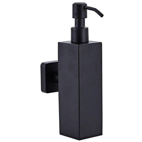 200ml mural douche bouteille pompe en acier inoxydable Shampooing Distributeur Noir (carré mural) (1/5)