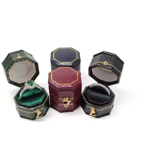 Boîte à Bagues Vintage En Forme De Cœur – Velours Élégant, Présentoir Bijoux Cuir, Idéal Fiançailles Ou Cadeau Romantique