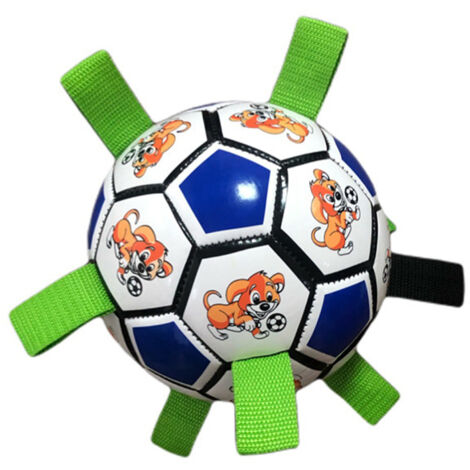 Balle de chien indestructible balle de chien balle de chien interactive chien pompe à air de jeu intérieur et extérieur(Bleu et blanc) (1/5)
