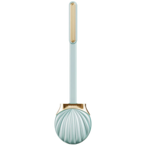 Ensemble brosse de toilette et support pour salle de bain, tête de brosse de toilette flexible avec poils en silicone, taille compacte pour un rangement et une organisation faciles（vert） (1/5)