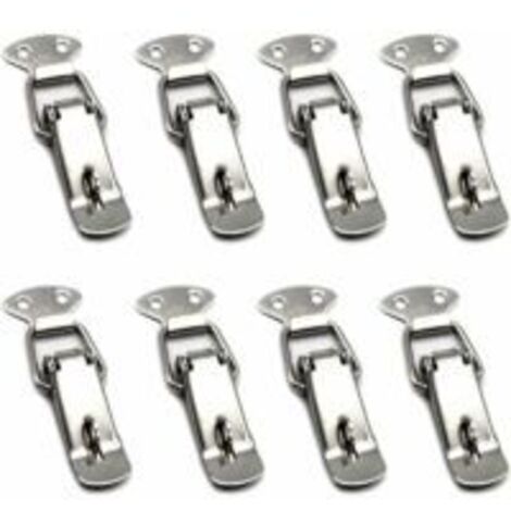 8 Pièces Fermeture a Levier Fermeture à Ressort Loquet Bascule en Acier Inoxydable Pour Coffre à Outils,Tiroir,Armoire et Coffre - Silver (1/5)