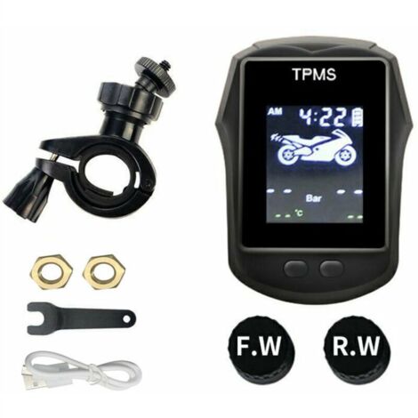 Détecteur de pression des pneus modèles de sports de plein air avec horloge surveillance de la pression des pneus de moto sans fil (1/5)