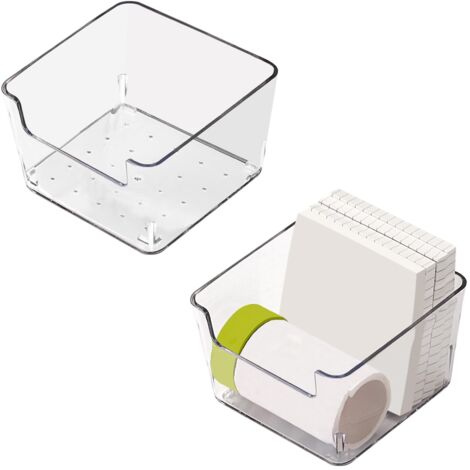 Porte-Notes adhésifs en acrylique Transparent, bloc-Notes, distributeur de Notes autocollantes, boîte de rangement de bureau (1/5)