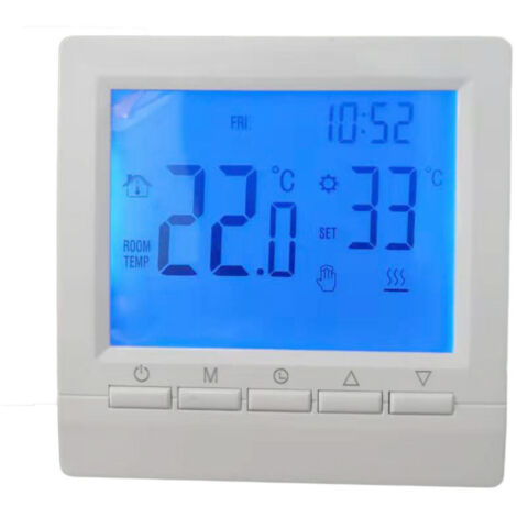 Thermostat mural intelligent avec écran LCD pour chauffage au sol-Rétroéclairage bleu (1/5)