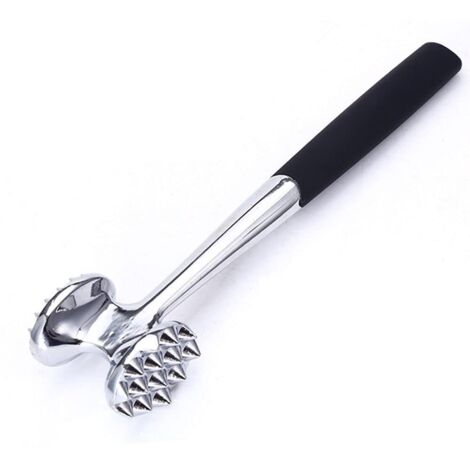Attendrisseur de viande robuste, maillet à viande double face et outil de livre, marteau de cuisine en alliage de zinc antirouille avec poignée ergonomique en caoutchouc pour attendrir la viande, le b (1/5)